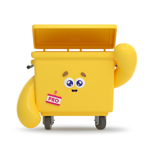 mascotte conteneur jaune