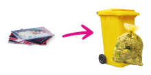 Vignette déchets papiers-cartons conteneur/sac jaune